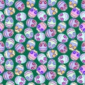 Funny bold colors calaveras seamless pattern Royalty Free Stock Photo